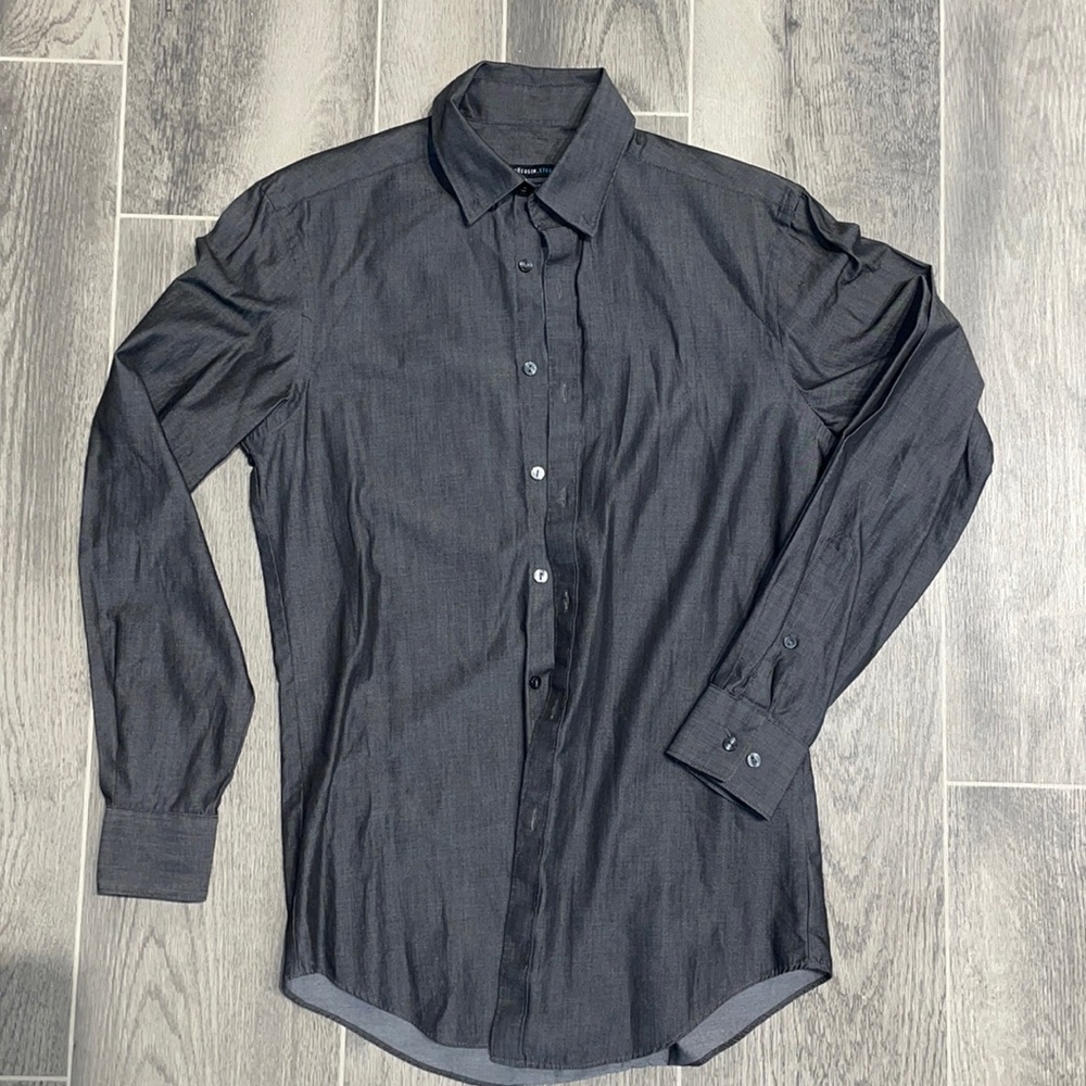 Dark Grey Slim Fit Dress Shirt